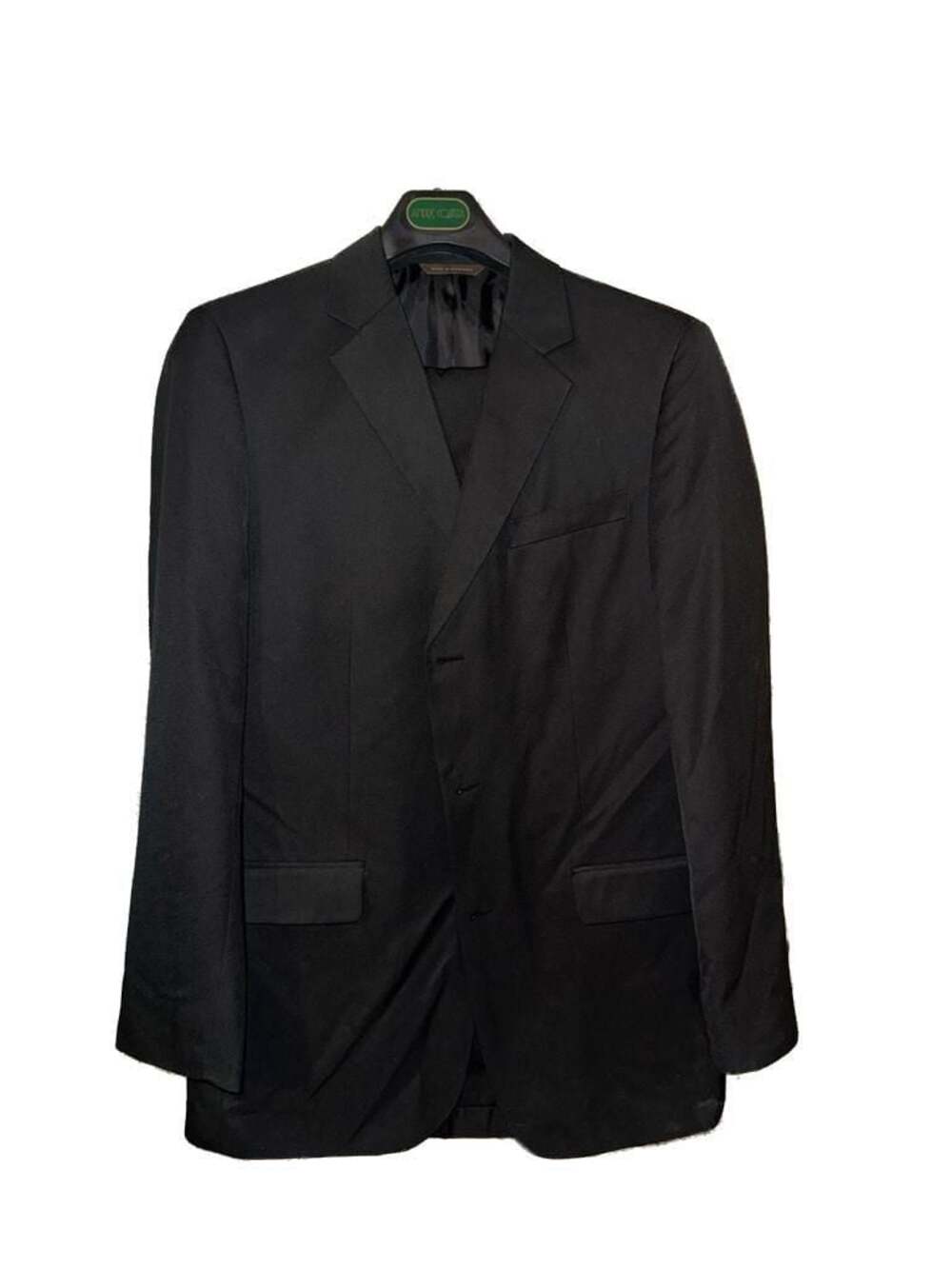 Merona Men's Black 2-Piece Suit, 42L Jacket, 36x30 Pants